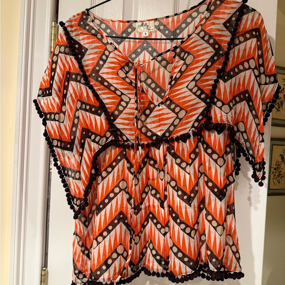 Colorful lightweight top. Great for summer/warm weather. Easy fit